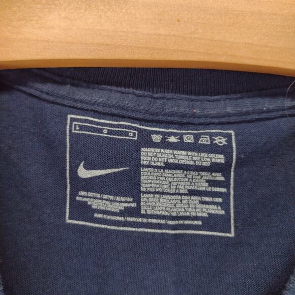 Nike Just Do It T Shirt Size L Blue Melted Metal Pattern Logo - Picture 12 of 13